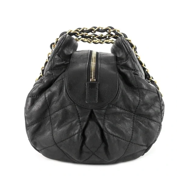CHANEL Black Quilted Iridescent Calfskin Leather Chain Strap Bowling Bag - Picture 5 of 10